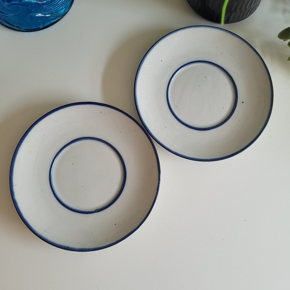 Dansk Designs Denmark Blue Mist Ceramic Pottery Side Plates Set Of 2